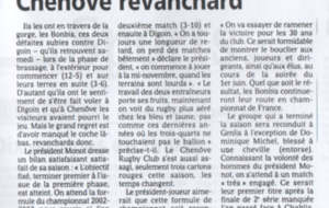 Article le Bien Public mai 2002